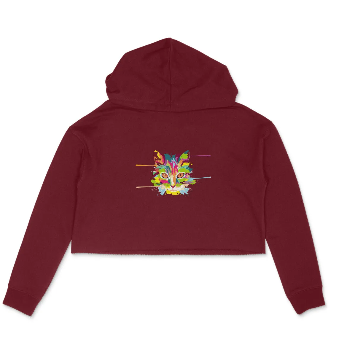 Crop Hoodie (Women) - Laser Sharp Cat (6 Colours)