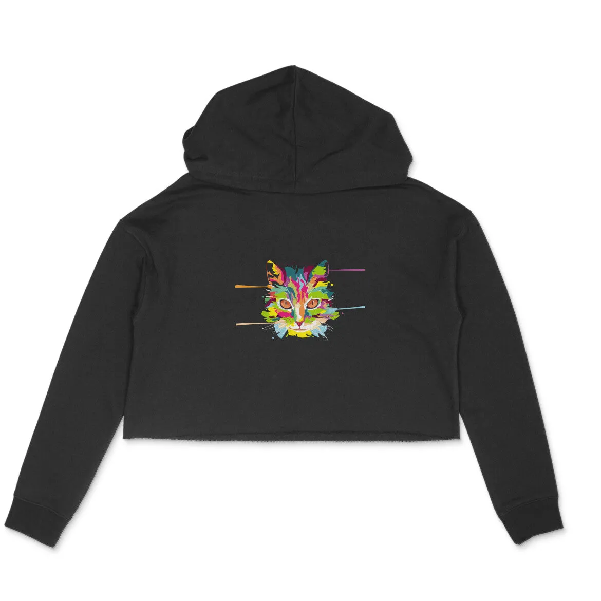 Crop Hoodie (Women) - Laser Sharp Cat (6 Colours)
