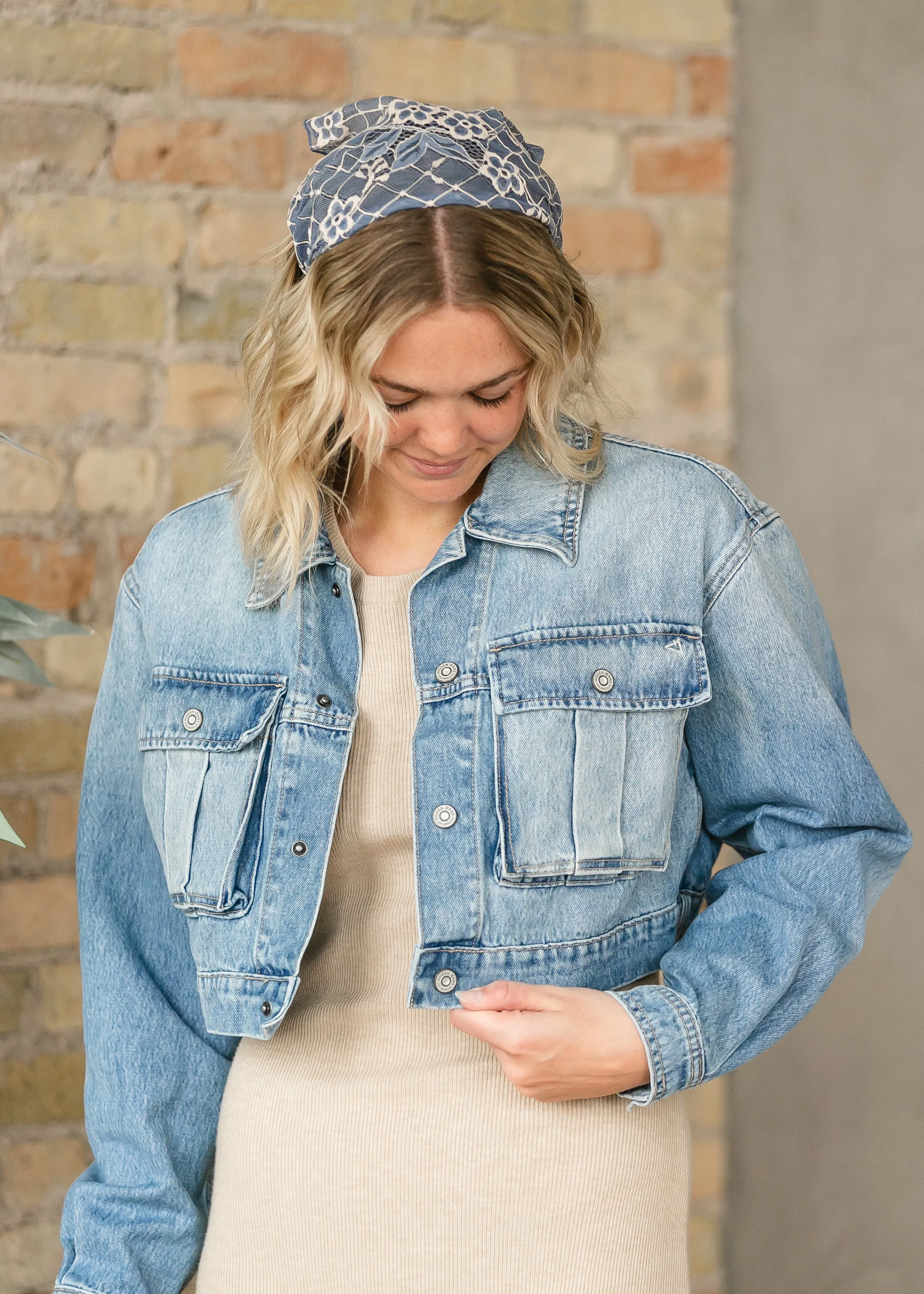 Cropped Cargo Denim Jacket - FINAL SALE