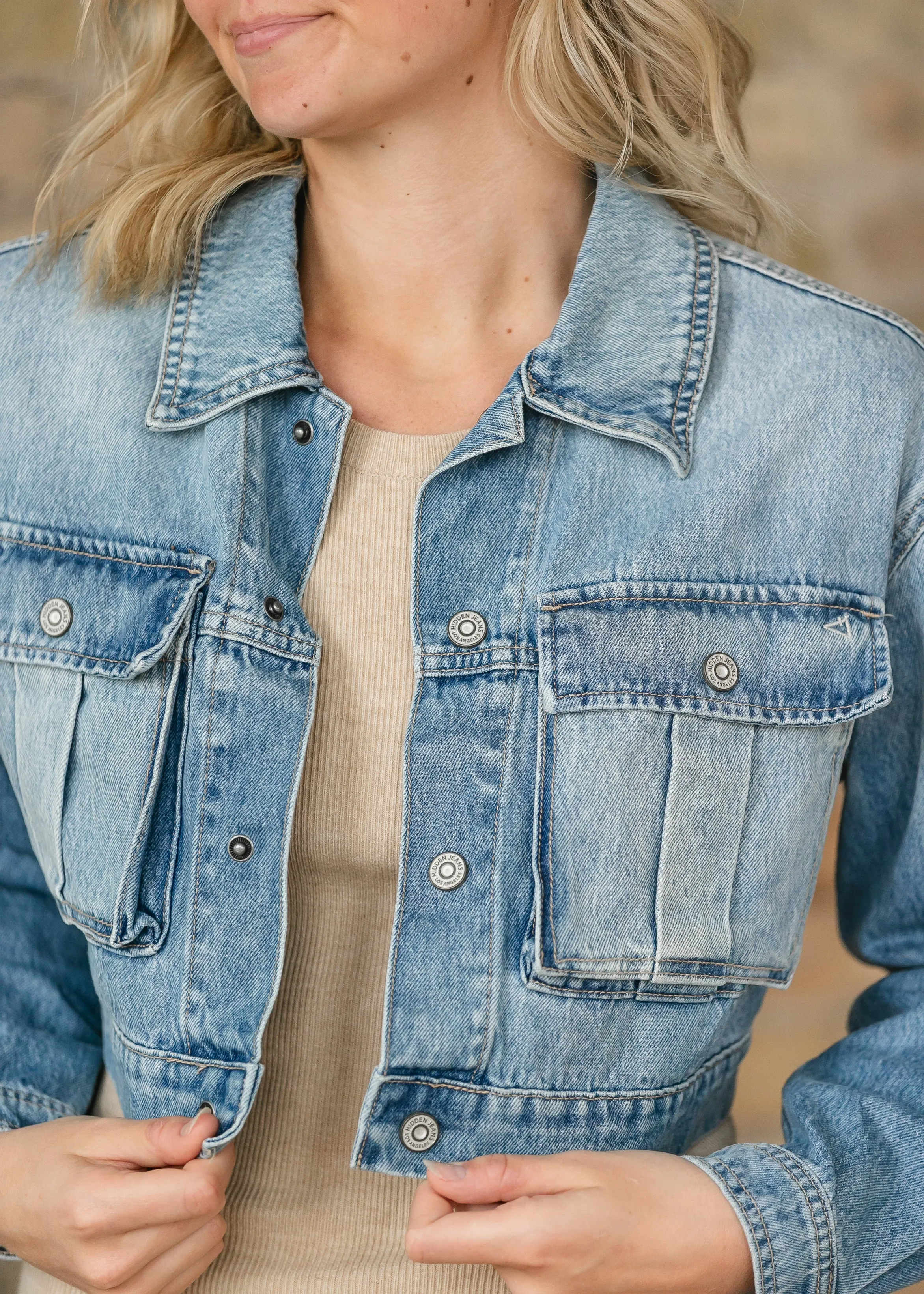 Cropped Cargo Denim Jacket - FINAL SALE