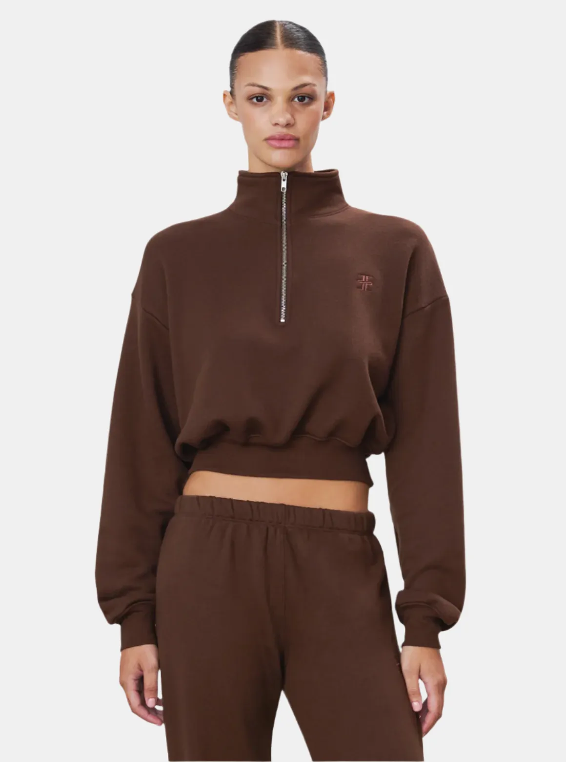 Cropped Half-zip Sweatshirt