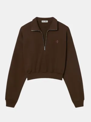 Cropped Half-zip Sweatshirt
