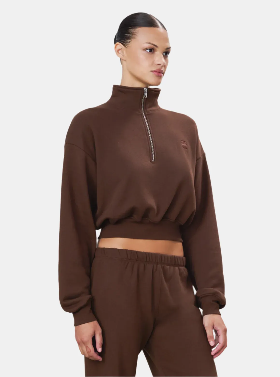 Cropped Half-zip Sweatshirt