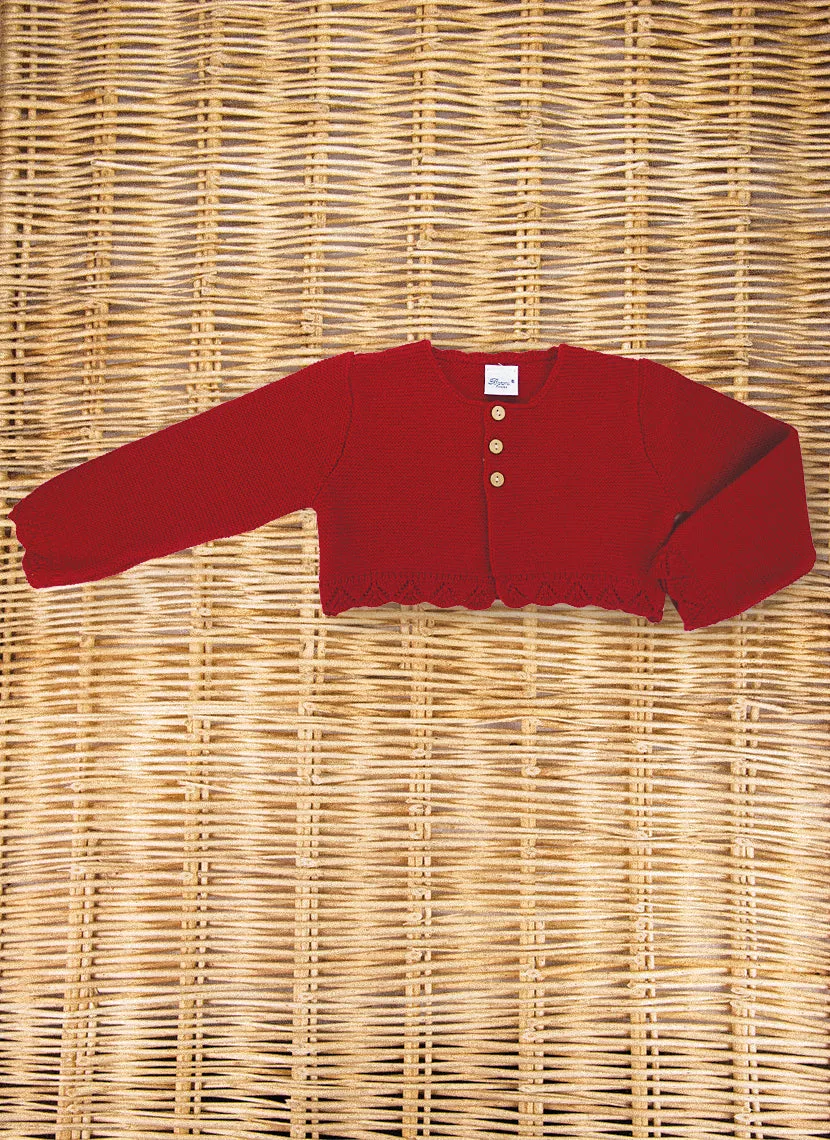 Cropped Pure Wool Cardigan