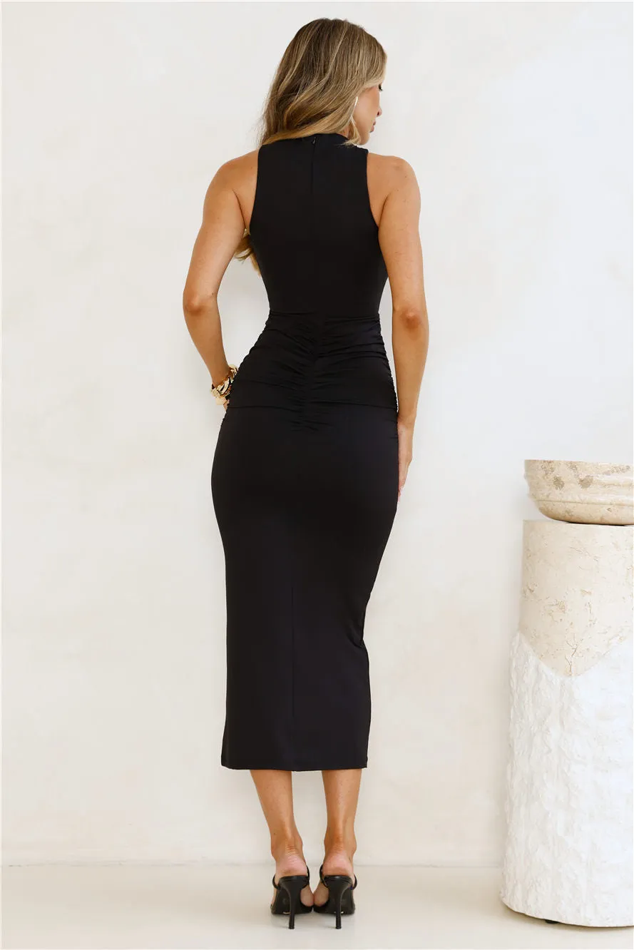 Crushing On You Midi Dress Black