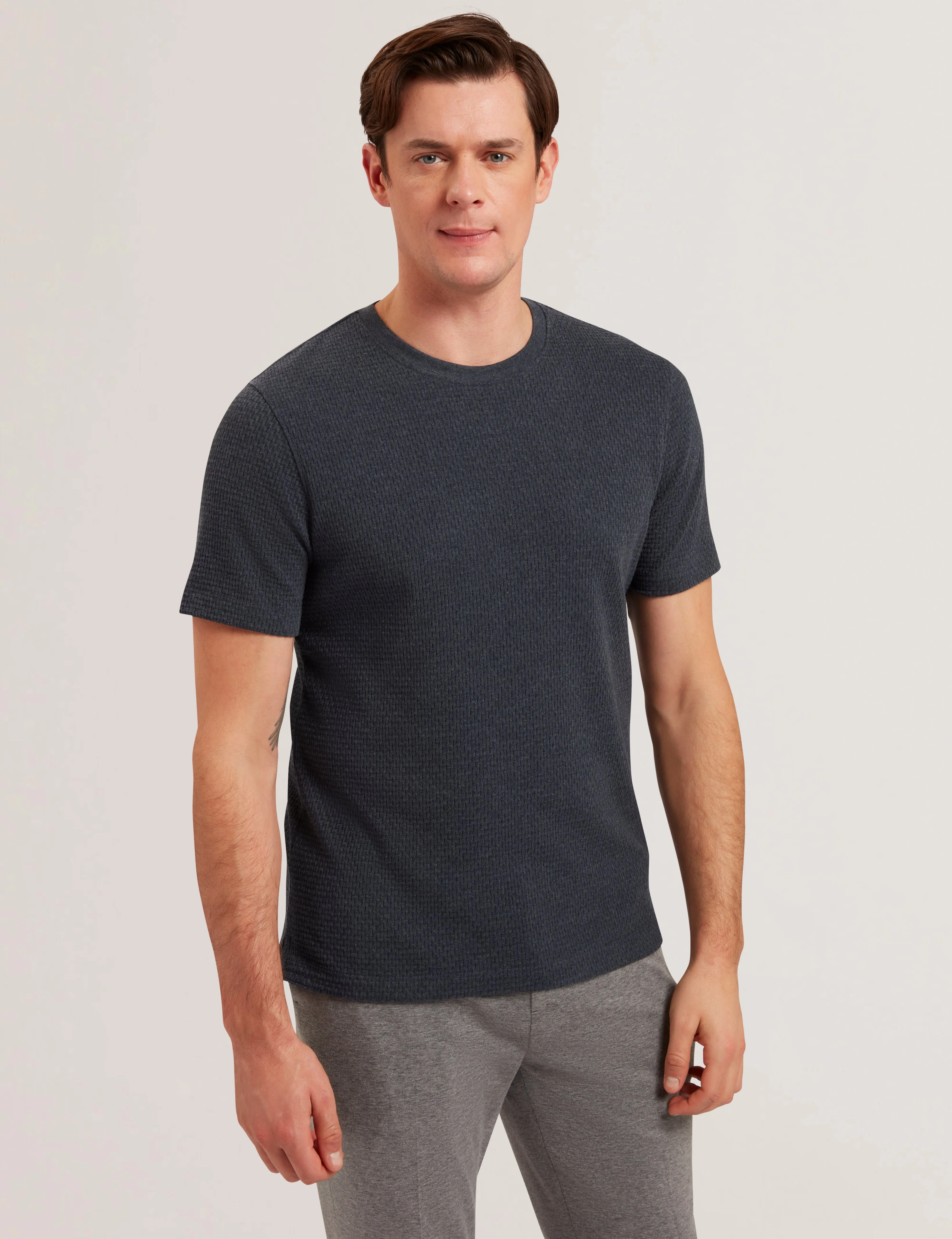 Curlys Short Sleeve Regular Textured T-Shirt Navy