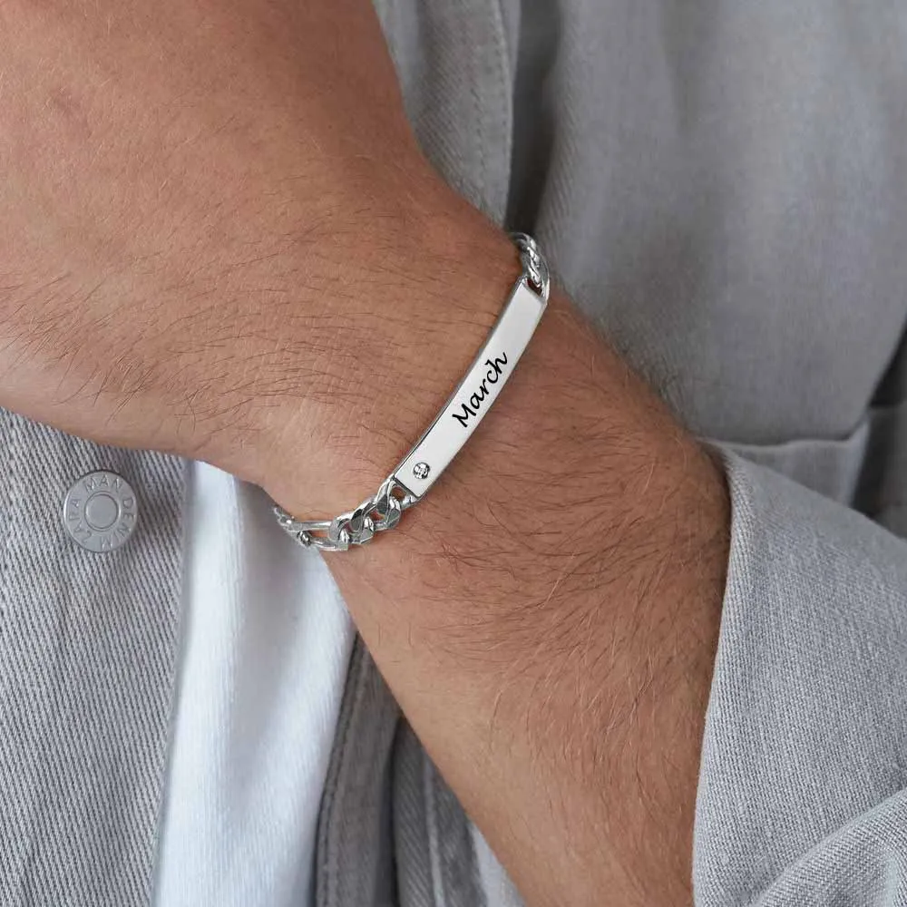 Customizable Name Bar Diamond Bracelet
