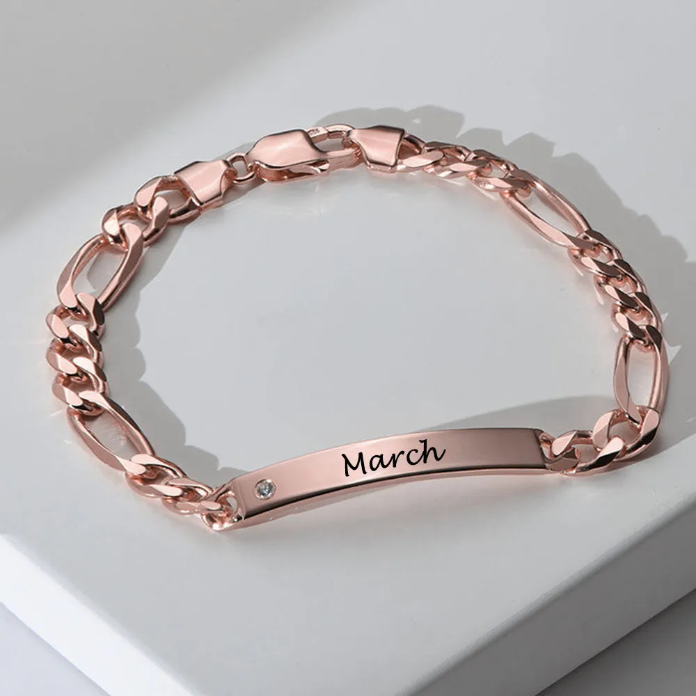 Customizable Name Bar Diamond Bracelet