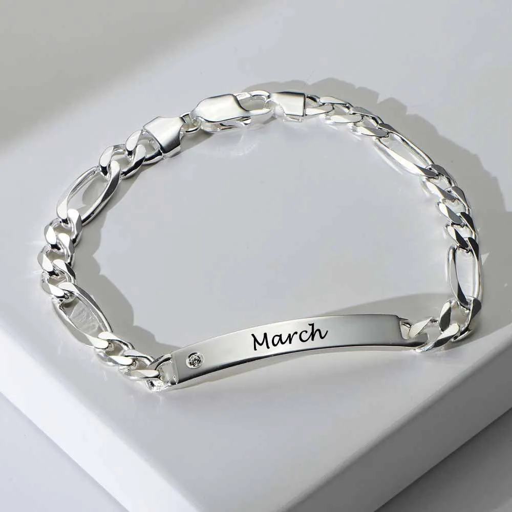Customizable Name Bar Diamond Bracelet