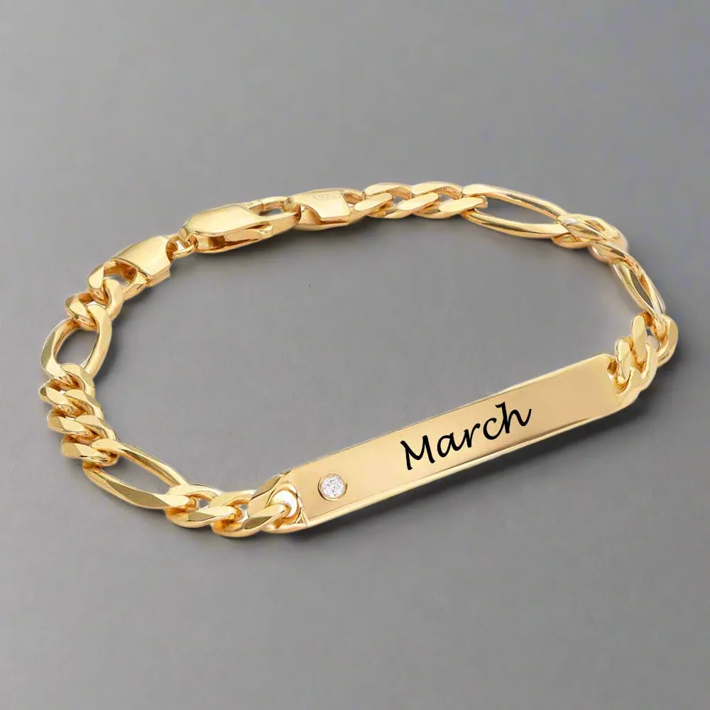 Customizable Name Bar Diamond Bracelet