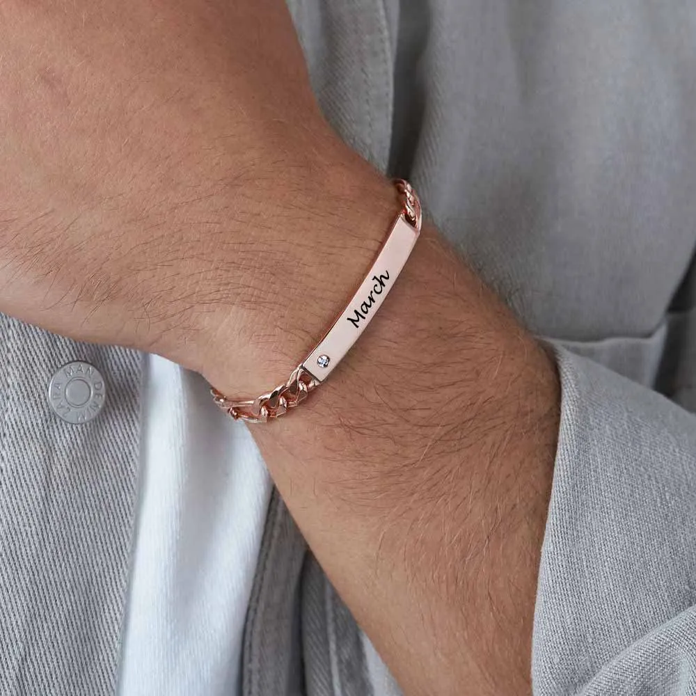 Customizable Name Bar Diamond Bracelet