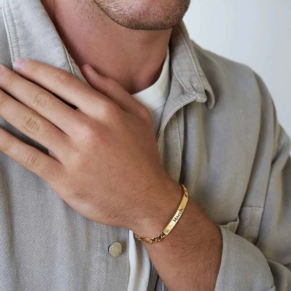 Customizable Name Bar Diamond Bracelet