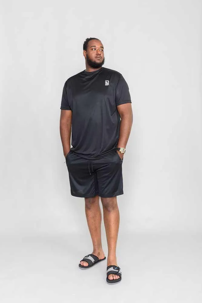 D555 Men's Plus Size Dry Wear Stretch T-Shirt in Black 2XL to 6XL