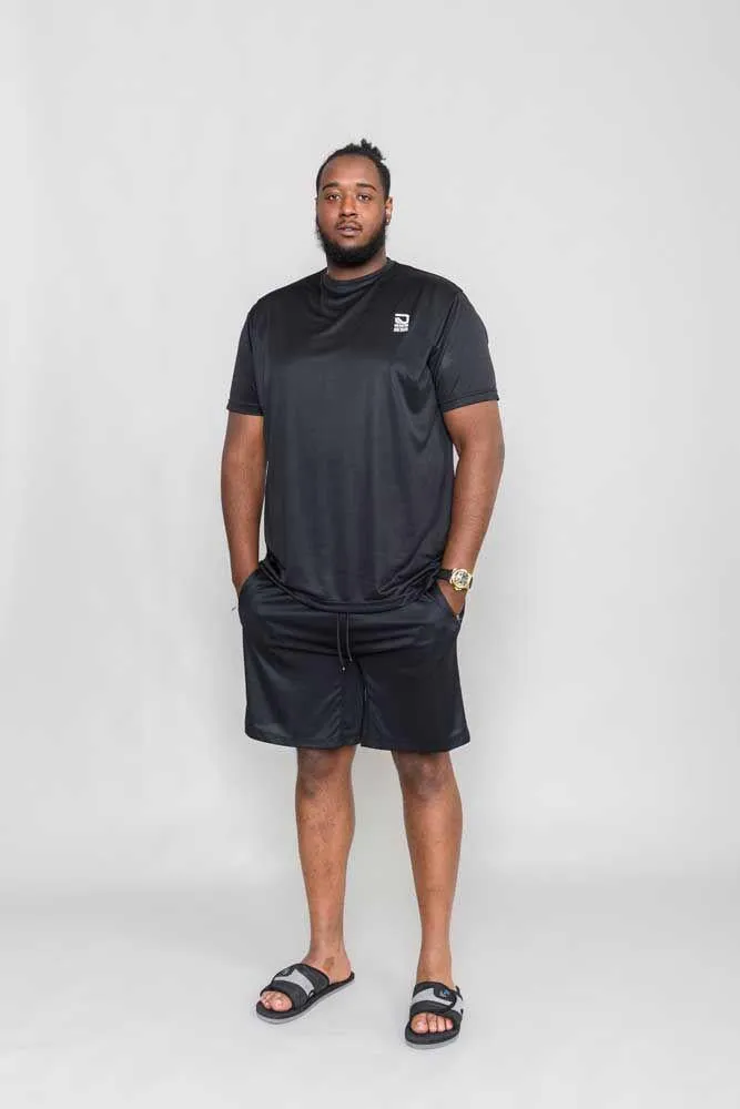 D555 Men's Plus Size Dry Wear Stretch T-Shirt in Black 2XL to 6XL