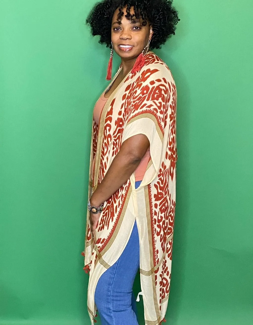 Damask Kimono Rust