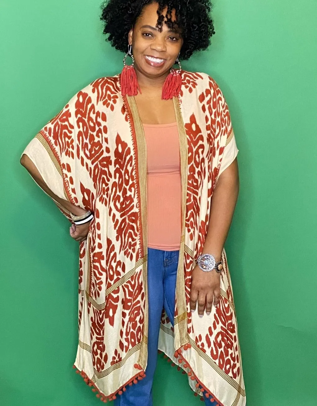 Damask Kimono Rust