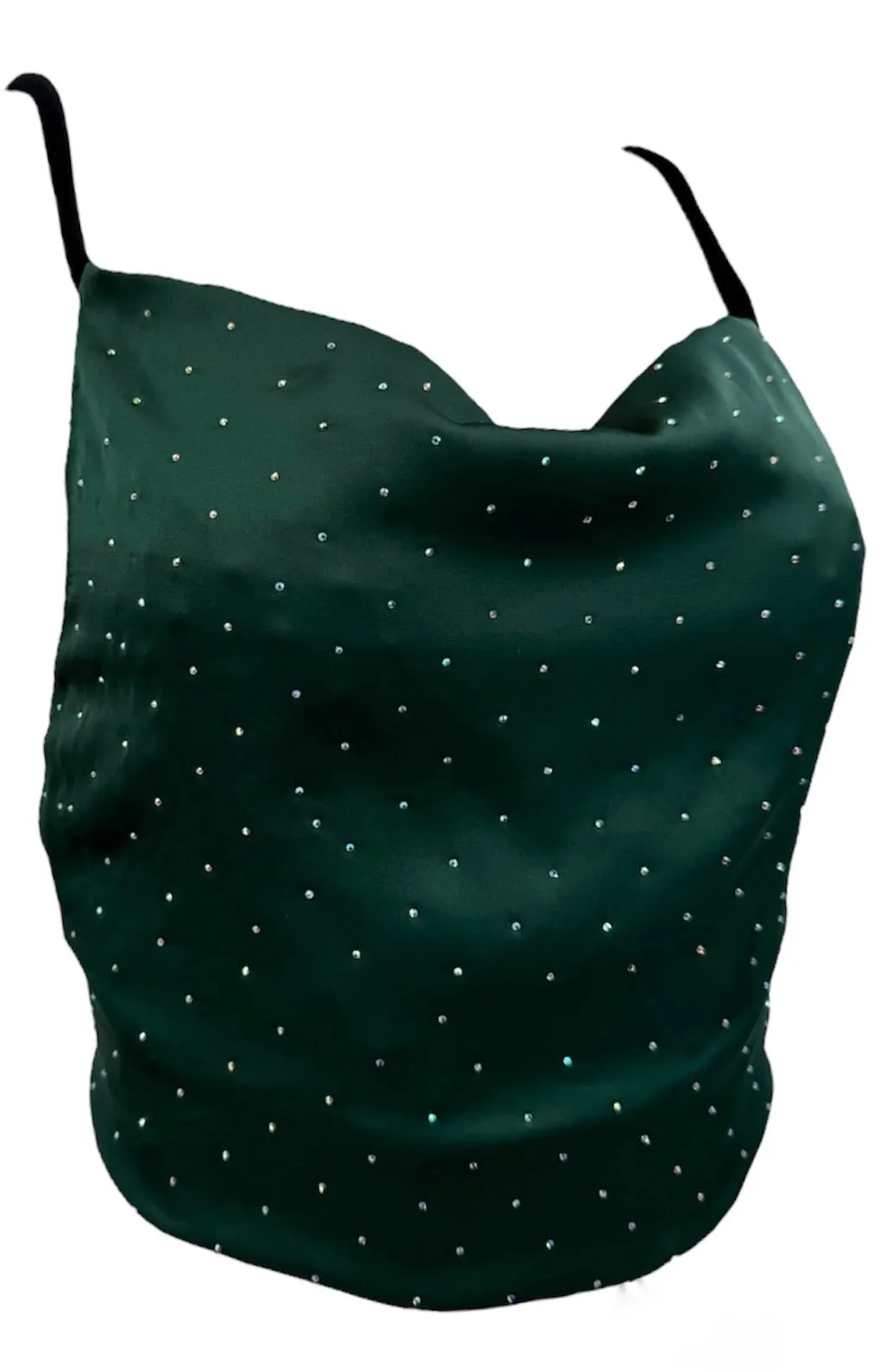 Dark Forest Satin Tank with Crystals