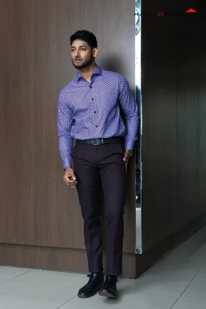 Davide Clivio Printed Modern Fit Formal Shirt