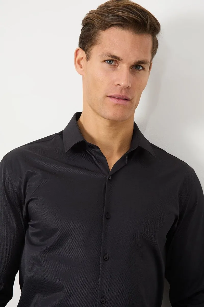Defined Twill Shirt in Black
