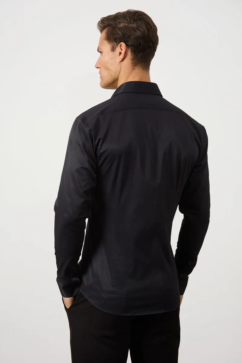Defined Twill Shirt in Black