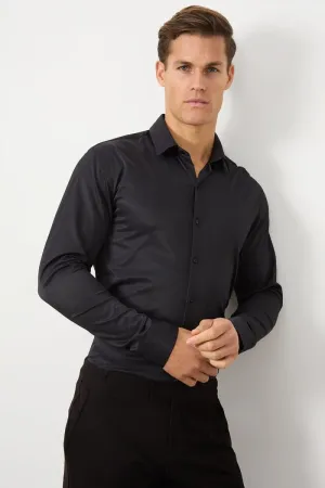 Defined Twill Shirt in Black