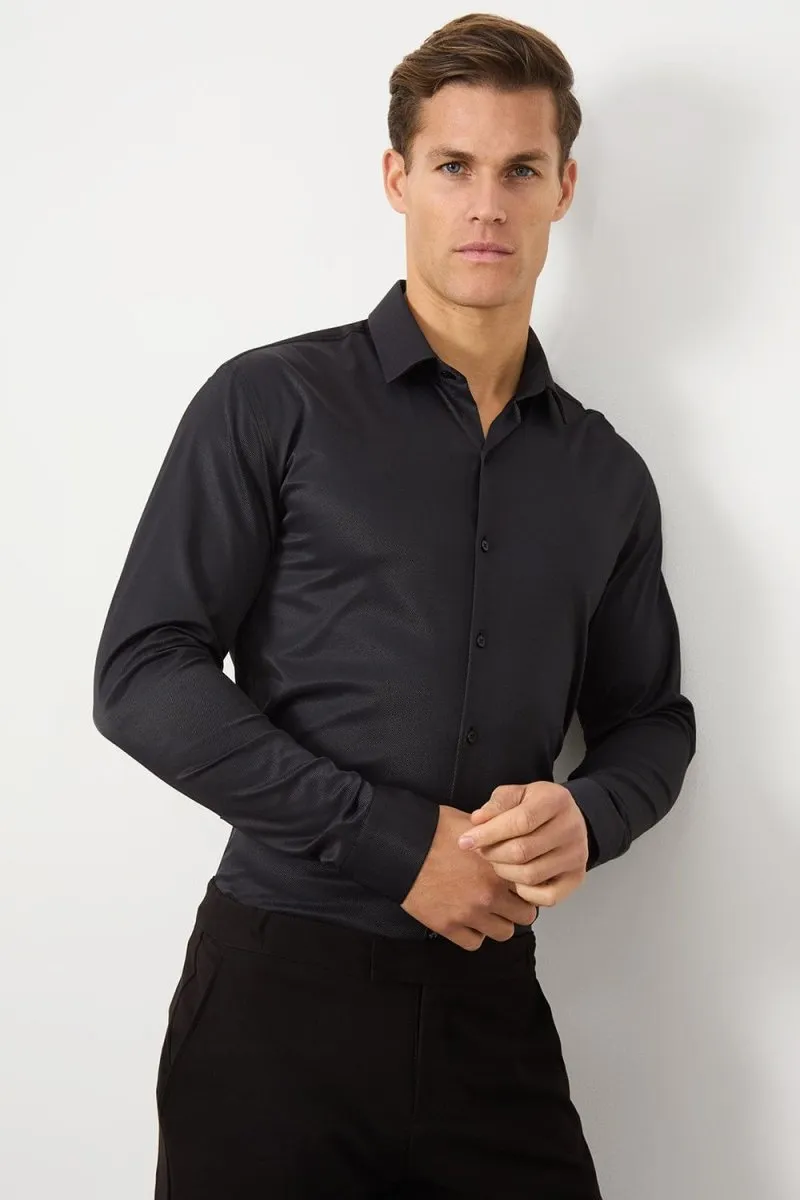 Defined Twill Shirt in Black
