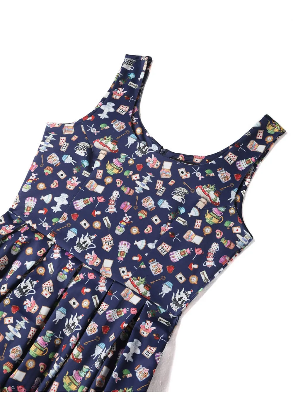 Dolly & Dotty Amanda Wonderland 50's Swing Dress Navy