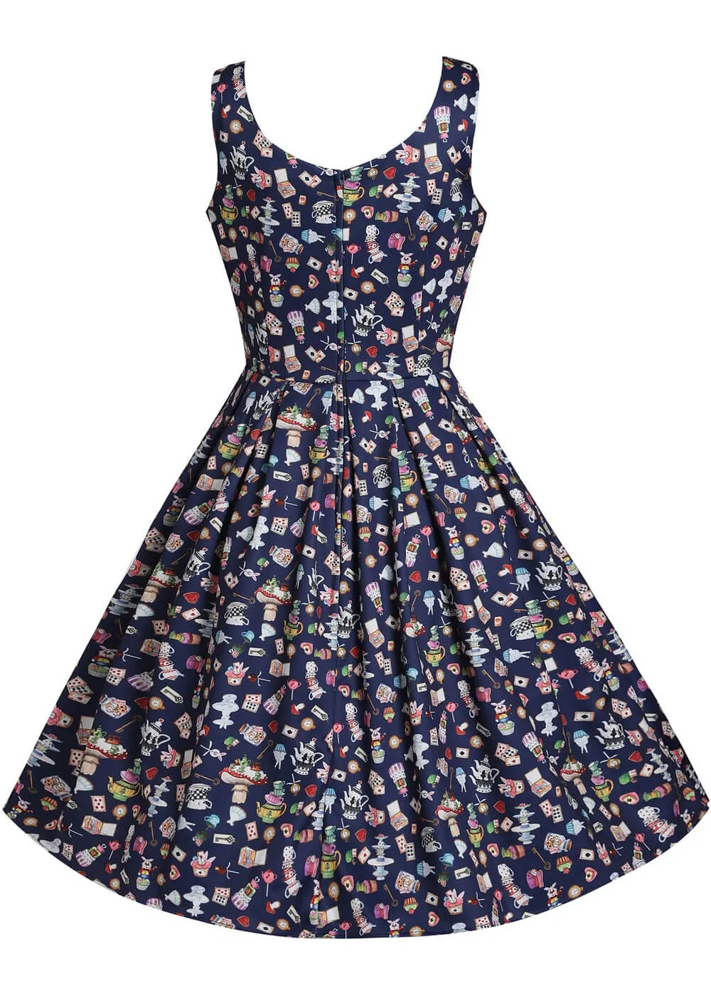 Dolly & Dotty Amanda Wonderland 50's Swing Dress Navy