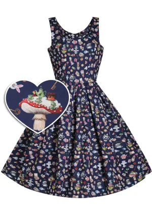 Dolly & Dotty Amanda Wonderland 50's Swing Dress Navy