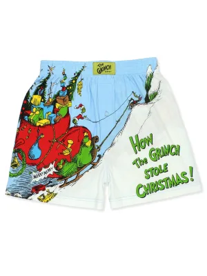 Dr. Seuss How The Grinch Stole Christmas Button Fly Boxer Shorts