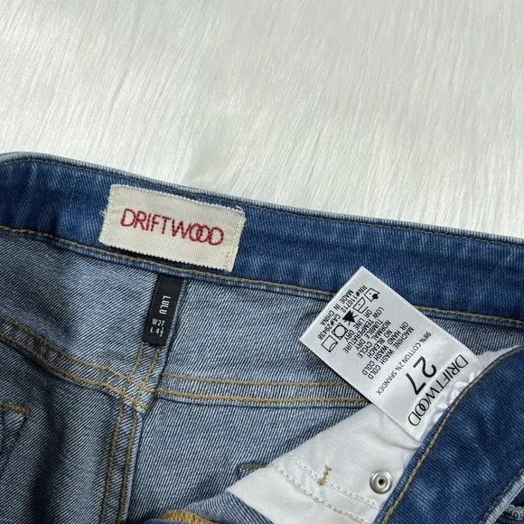 Driftwood‎ Women's Size 27 Lulu Embroidered Cut Off Denim Jean Shorts