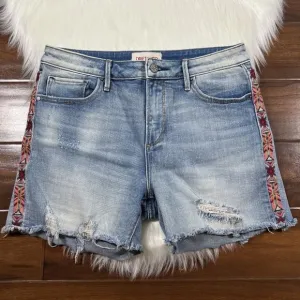 Driftwood‎ Women's Size 27 Lulu Embroidered Cut Off Denim Jean Shorts