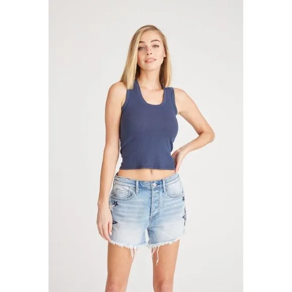Driftwood‎ Women's Size 27 Lulu Embroidered Cut Off Denim Jean Shorts