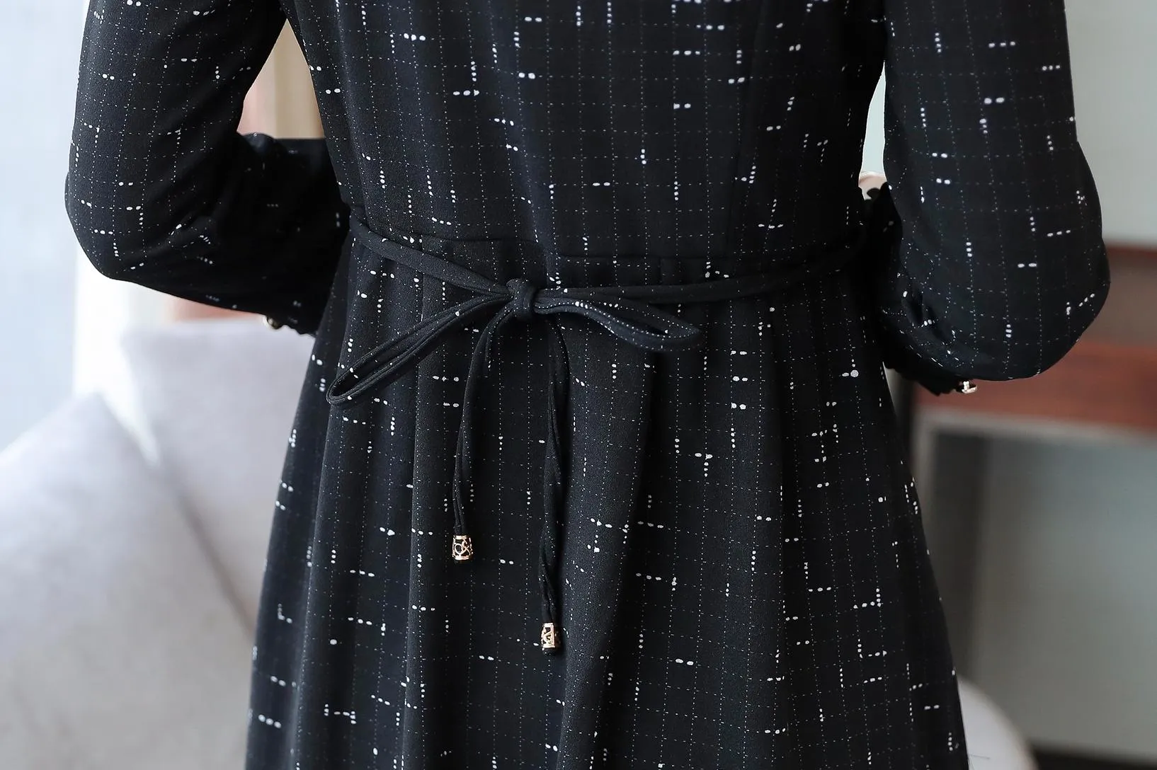 Elegant Button-Decorated Dress
