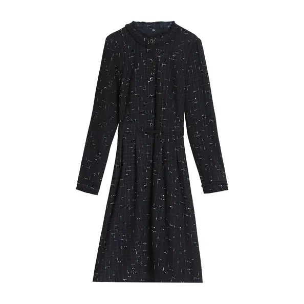 Elegant Button-Decorated Dress