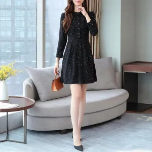 Elegant Button-Decorated Dress