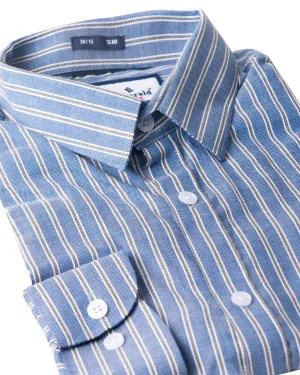 Emerald Active Stripe Slim Fit-Victoria Blue