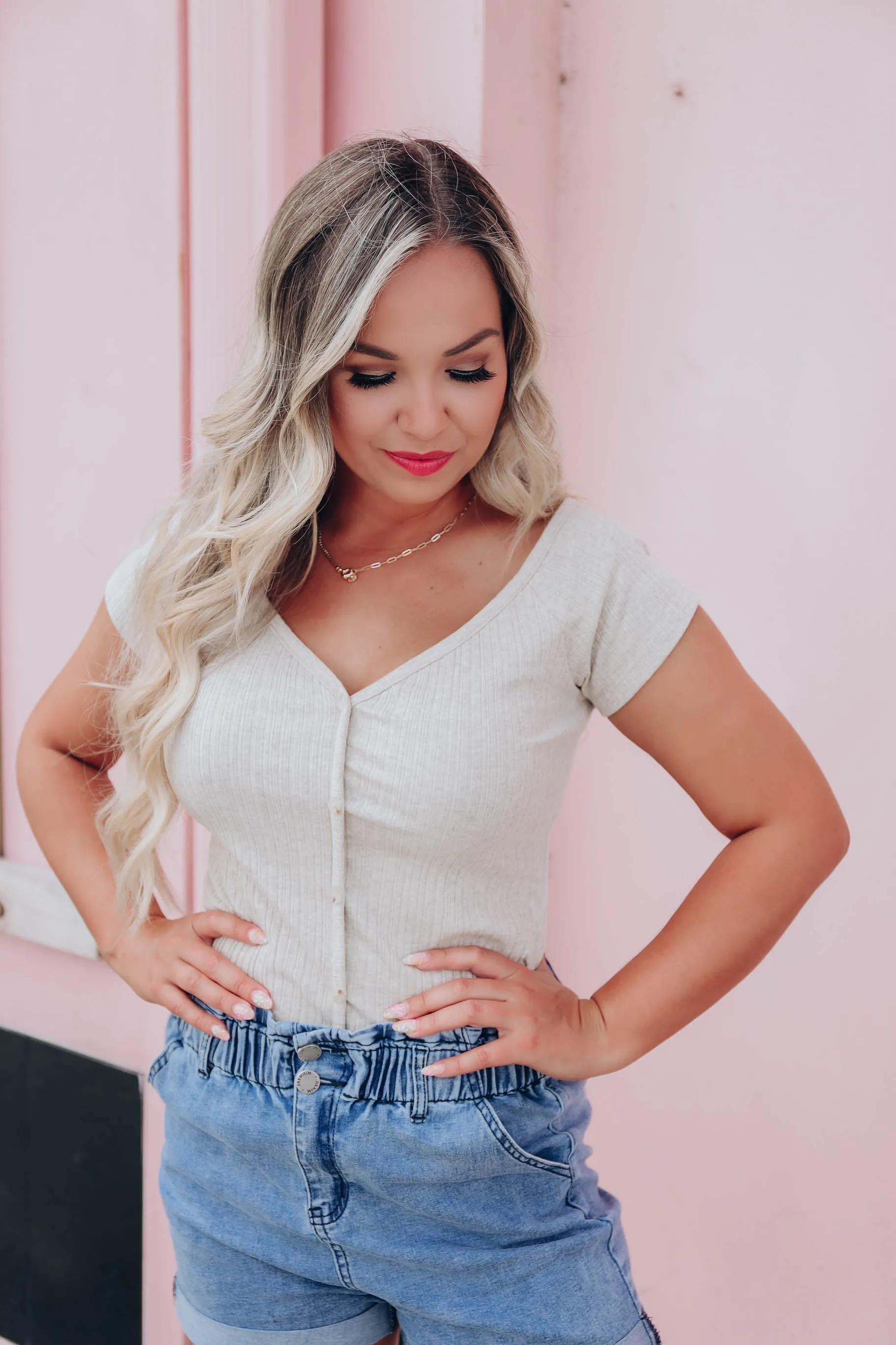 Emery Button Down Top - Oatmeal