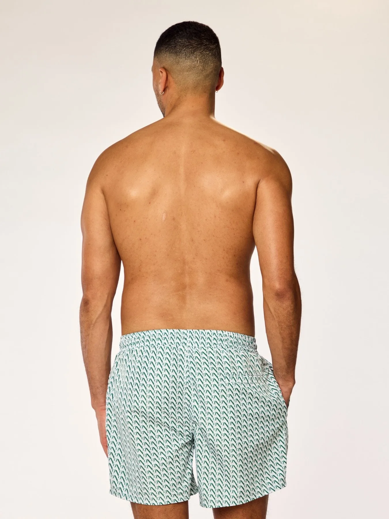 EOS - Swim Shorts • Dark Green Monogram