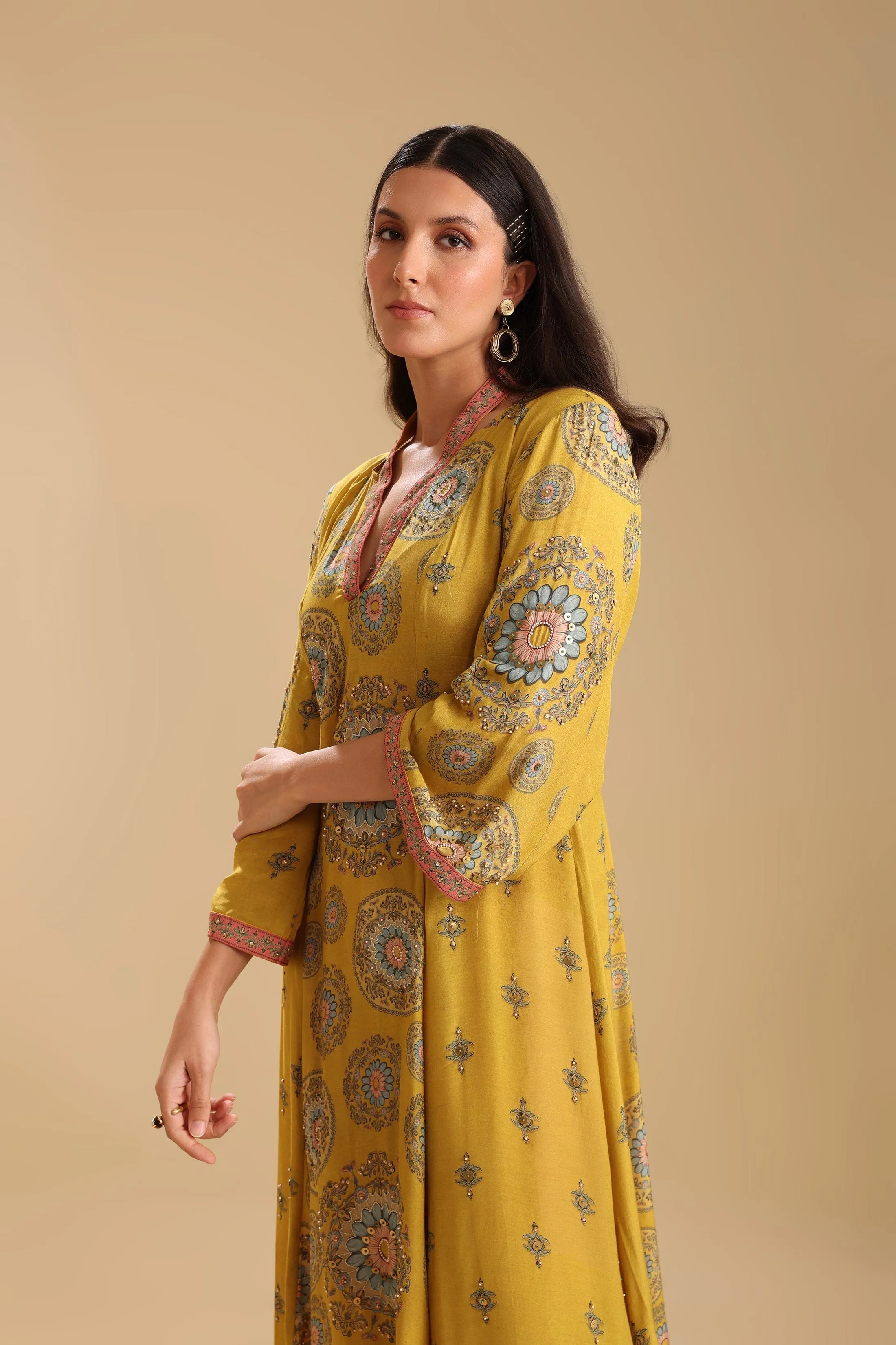 Eraya Embellished V-Neck Dress