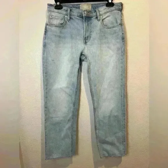 Everlane The Cropped Shortie Low Rise Organic cotton Jeans Light Wash Jean Sz 26