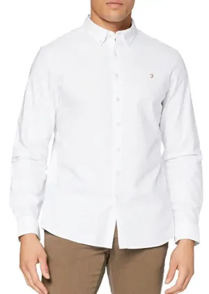 Farah Men's Brewer Oxford Shirt White