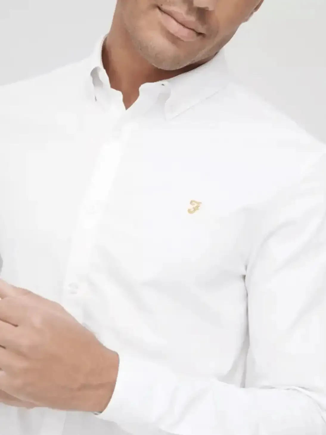 Farah Men's Brewer Oxford Shirt White
