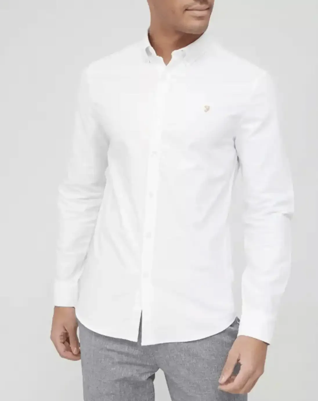 Farah Men's Brewer Oxford Shirt White