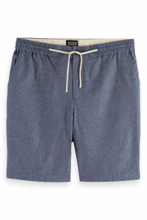 FAVE LINEN BERMUDA SHORT Atlantic Blue Mini Check