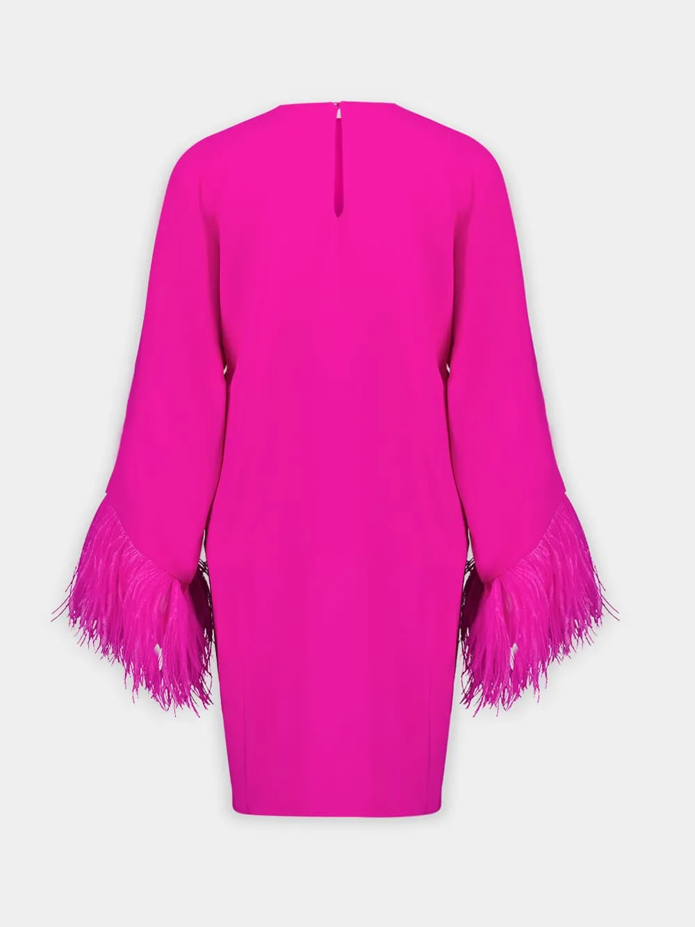 Feather-Trimmed Silk Minidress