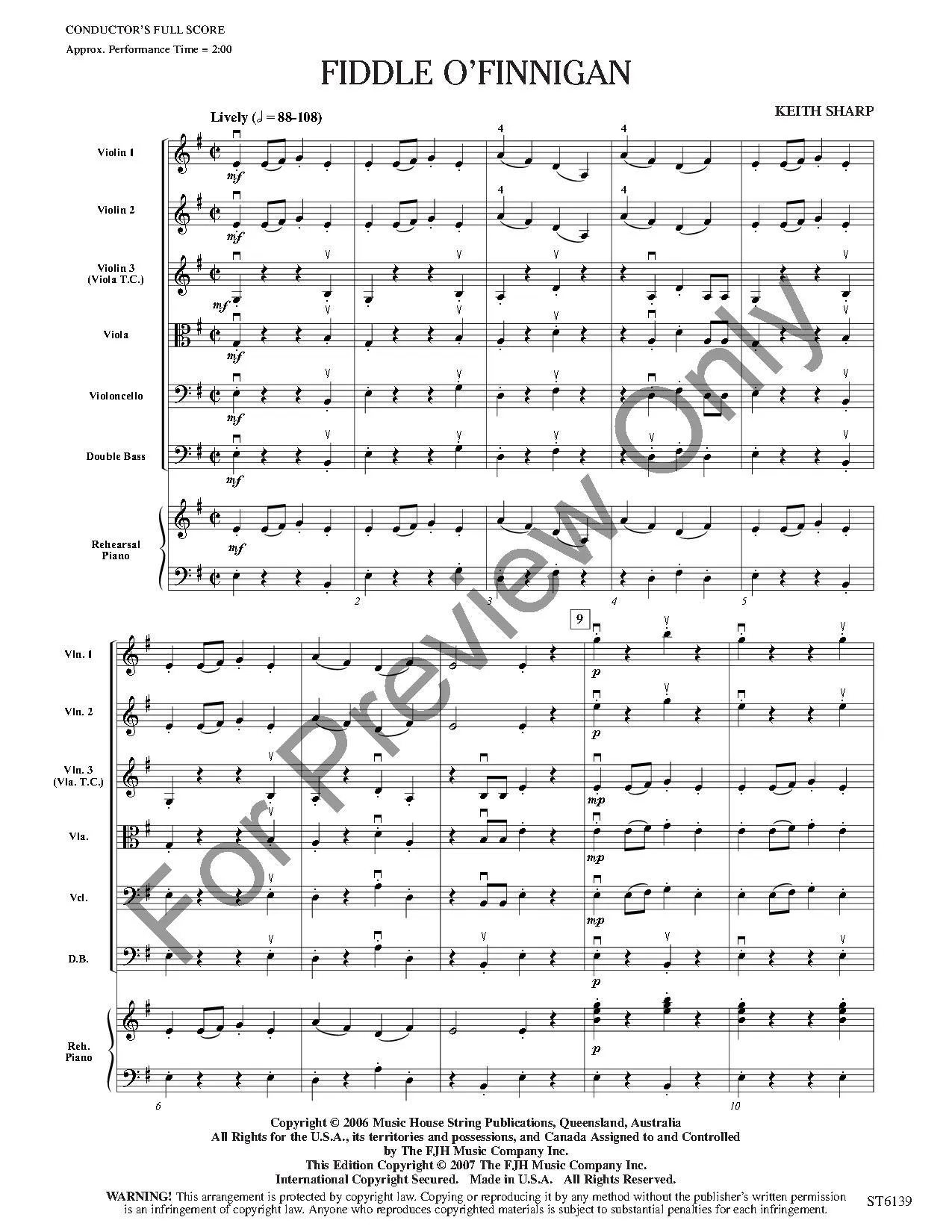 Fiddle O'Finnigan (Keith Sharp) for String Orchestra
