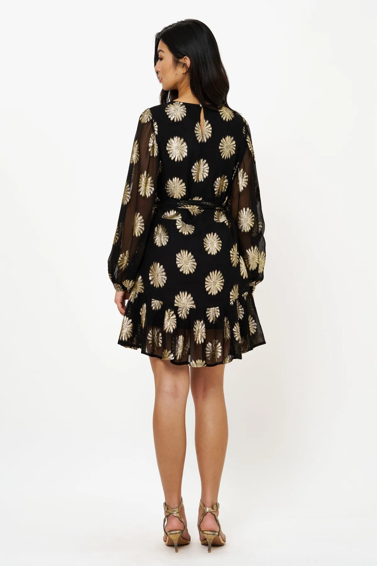 Flirty Short Dress - Peony Black