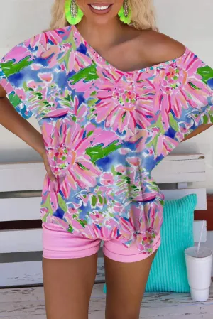 Floral Print Notch Neck Sleeveless Top