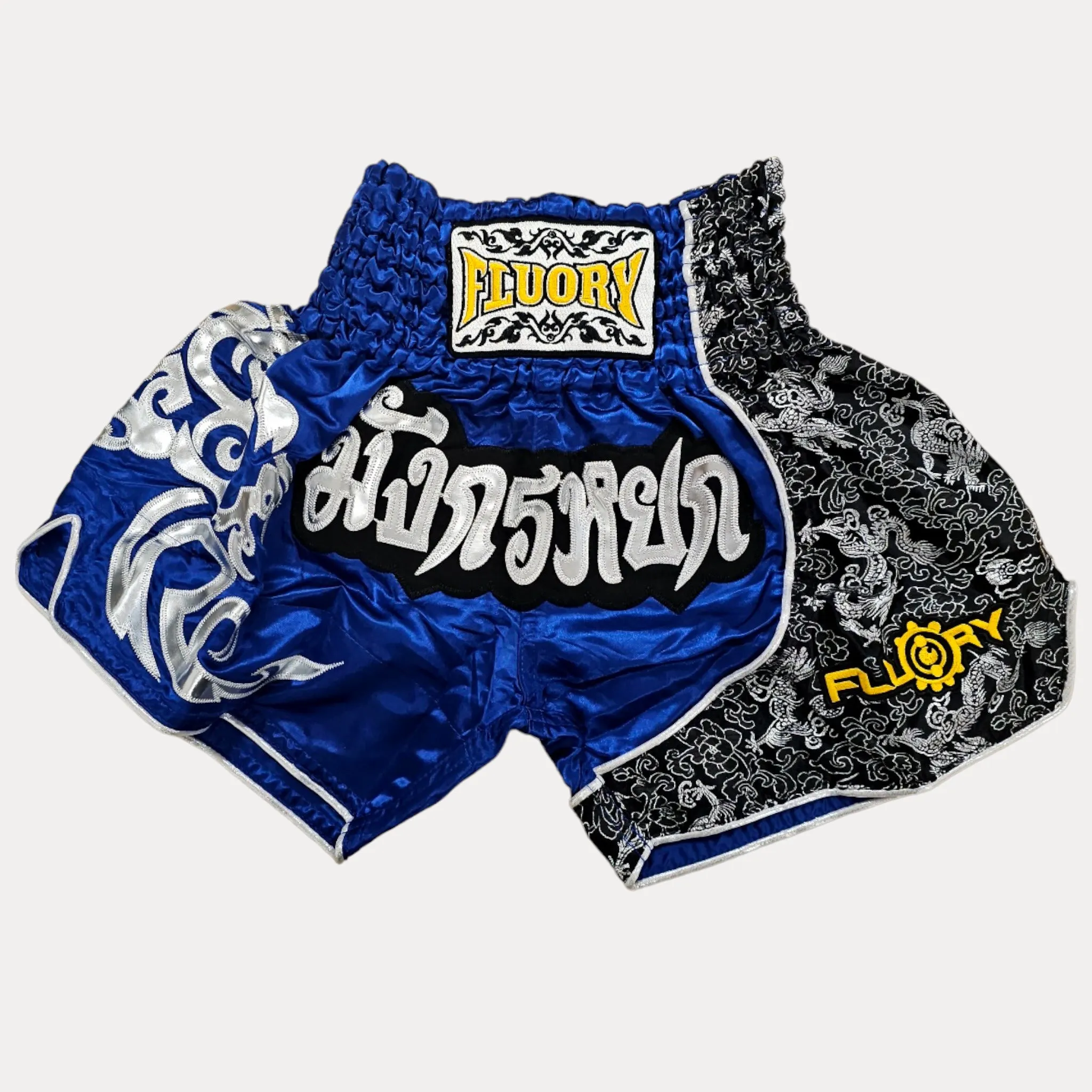 Fluory Silver Leaf Adult Muay Thai Shorts